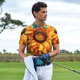 thumbnail image 6 of Qekee Deep Yellow Colorful Sunflower for Mens Polo Shirts Casual Short Sleeve Button Down Polo Shirt Classic Golf Shirts, 6 of 9