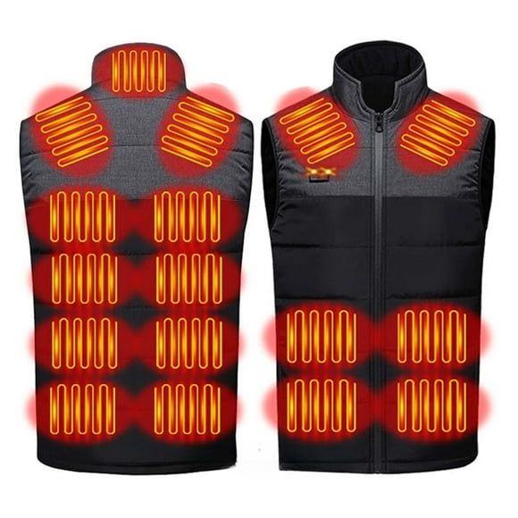 Meichang Heated Vest for Men and Women Waterproof Outdoor Work Outerwear 17 Heating Area Electric Heated Jacket Cold Weather Thermal Heated Clothing