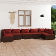 thumbnail image 1 of vidaXL 7 Piece Garden Lounge Set with Cushions Poly Rattan Brown, 1 of 4