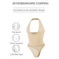 thumbnail image 4 of Kaemgyyd Bodysuit for Women Trendy Deep V Neck Backless Body Shaper Breathable Halter Stretch Bodycon Jumpsuits Outfit, 4 of 6