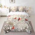 thumbnail image 2 of Manfei Cardinal Bird 7pcs Bedding Comforter Set,Tree Branches Queen Bedding Sets Super Cozy,Floral Animal Queen Sheet Sets,Ultra Soft Flower Home Decor,Reversible, 2 of 8