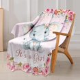 thumbnail image 1 of Elephant Blanket for Baby Girls, Pink Animal Blankets for Kids Floral Fuzzy Throw Blanket for Birthday Children''s Day for Girls Soft Fleece Flannel Toddler Blanket, 30\\, 1 of 6