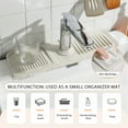 thumbnail image 3 of ZheElen Prevent Drips And Mess Durable Faucet Handle Drip Catcher Tray Multifunctional Silicone Faucet Mat Beige, 3 of 6