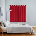 thumbnail image 3 of Pure Red Kitchen Curtains Window Panels, Simple Solid Color Insulated Window Treatment Curtain, Grommet Curtains for Bedroom/Living Room/Bathroom, 2 Piece 42"Wx63"L, 3 of 8