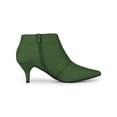 thumbnail image 6 of BLISSFUL STEP Women's Ankle Boots Solid Color Pointed Toe Kitten Heel Green 10, 6 of 8