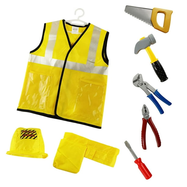 Disfraz de trabajador de cosplay, traje de de constructor para niños, construcción educativa, disfraz de trabajador para fiestas, desfiles,