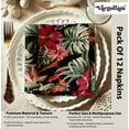 thumbnail image 4 of Vargottam Multi Tropical Pattern Cotton Muslin Napkins - Set of 12, 20-Inch, Luxurious Soft Cloth Napkins for Dining & Events, Absorbent, Washable & Tableware, 4 of 7