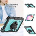 thumbnail image 5 of Dteck for Lenovo Tab M9 Case with Built-in Screen Protector, Heavy Duty Full Body Shockproof Shell Rugged Case with Rotating Stand Hand Shoulder Strap for Tab M9 TB-310FU 2023,Black + Mint, 5 of 7
