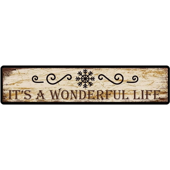 Metal Sign It's a Wonderful Life Vintage Signs Retro Tin Signs Aluminum Sign for Kitchen Home Garden Wall Bar Cafe Decor 4"x16"