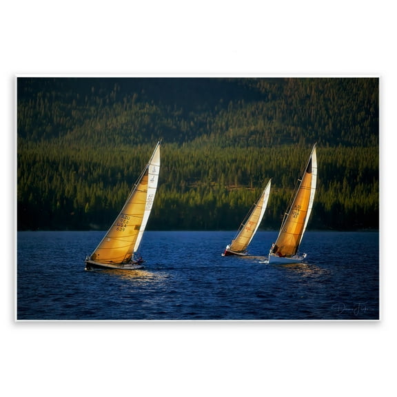 Stupell Industries Floating Sailboat Trio Transportation Photography Unframed Art Print Wall Art, 15 x 10