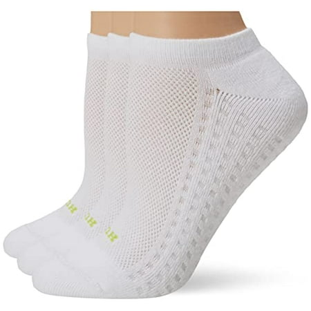 

HUE womens Air Sport 3 Pair Pack No Show fashion liner socks White One Size US