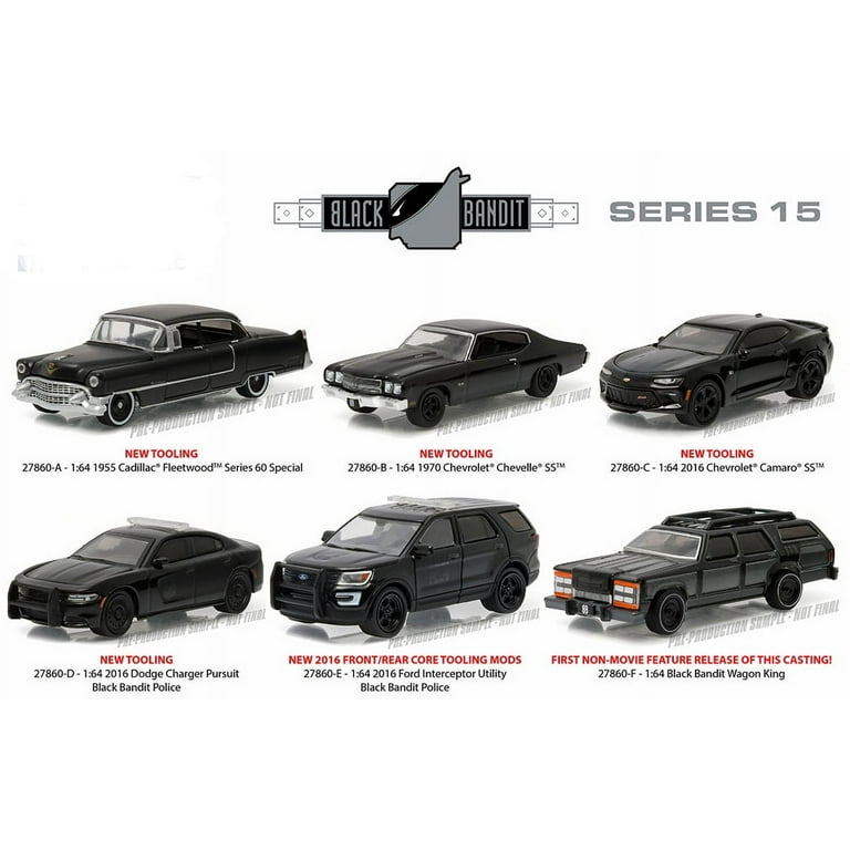Black Bandit Series 15, 6pc set 1/64 Diecast Model Cars by