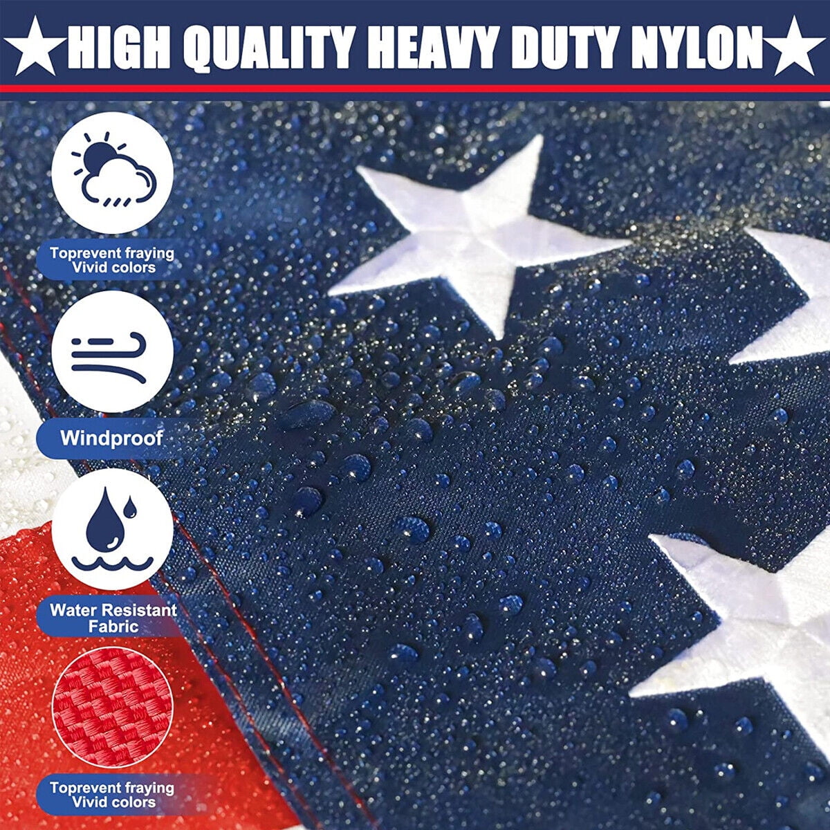 4PCS 3x5 ft US Flags W/ Embroidered Stars American Flag for Outdoor Indoor Unbranded