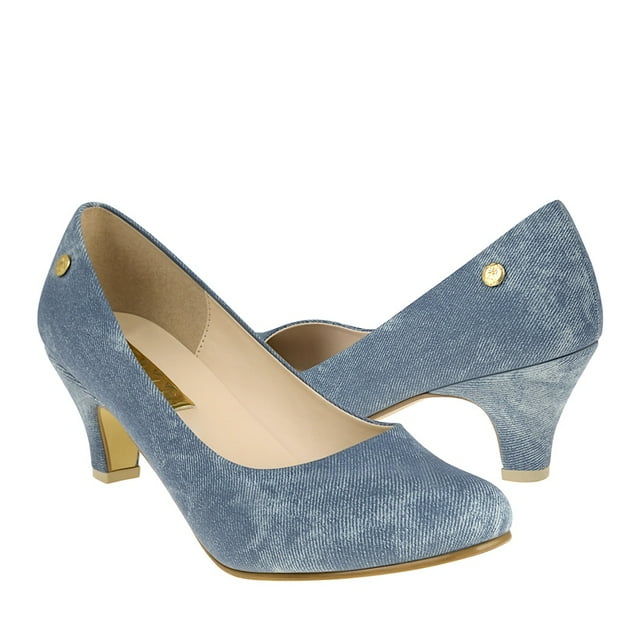 TACONES CASUALES DAMA STYLO 080 SIMIPIEL AZUL