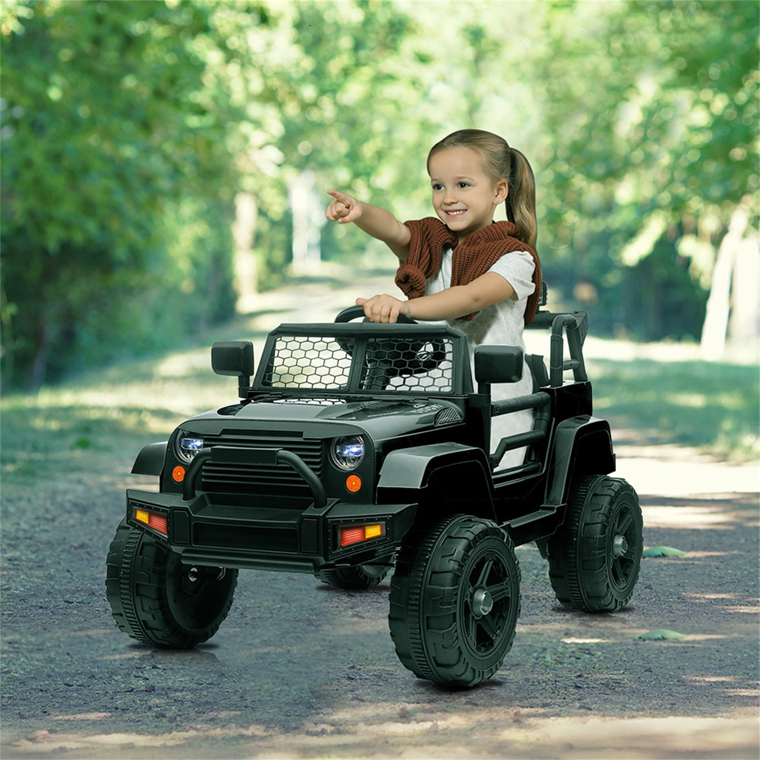 Kepooman Kids 12V Electric Ride on Truck Toy Car with 2.4G Remote Control Jeep Black Kepooman Kids 12V Electric Ride on Truck Toy Car with 2.4G Remote Control Jeep Black
