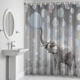 thumbnail image 5 of Elephant Bubbles Shower Curtain for Bathroom Decor, Vintage Abstract Elephant Blowing Bubbles Grey Waterproof Fabric Shower Curtain, 36"x78" Set with 12 Hooks, 5 of 9