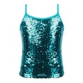 thumbnail image 3 of Linjinx Kids Girls Glitter Sequins Tank Top Jazz Ballet Dance Camisole Vest Stage Performance Lake Blue 6, 3 of 7