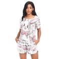 thumbnail image 4 of Women Pajama Sets Short Sleeve Sweatshirts Cute Grin Rabbit Casual Tops and Shorts, 4 of 7