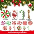 thumbnail image 2 of 36 Pieces Candy Cane Christmas Ornaments Wood Hanging Decor Xmas Tree Cutouts Peppermint for Home Party Decoration Supplies, 2 of 7