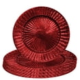 thumbnail image 2 of Gilbin 13 inch- Charger Plates, Round Plastic Reef Charger Plates, Holiday Charger Plate Wedding Holiday & Party Table Décor Set of 4(Red), 2 of 4