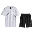 thumbnail image 4 of PNTUTB Mens Breathable Short Sets 2 Piece Outfits Summer Casual T Shirts and Shorts Tracksuit Sets with Pockets, 4 of 6