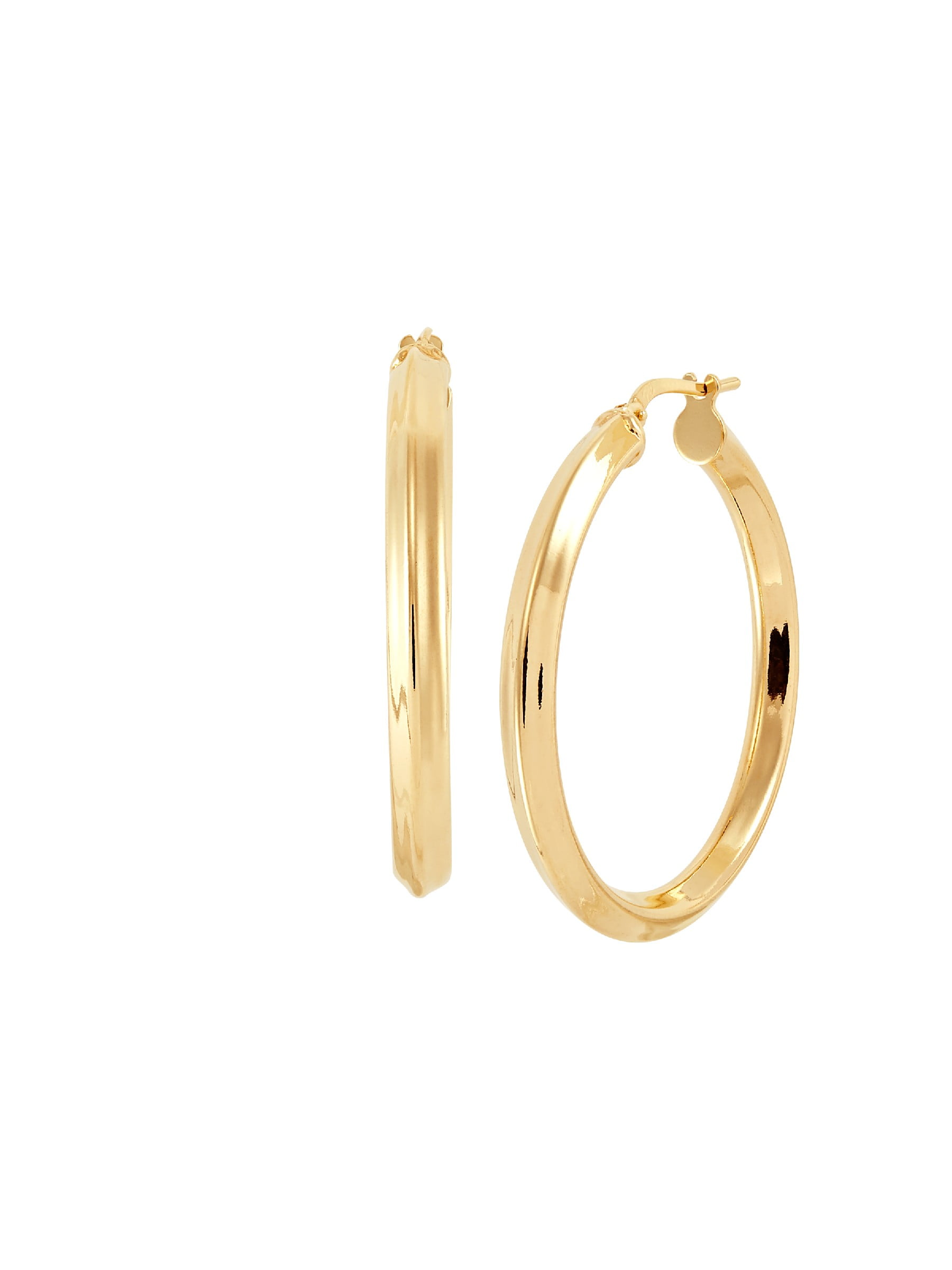 18K White GOLD Filled 53mm Round Hoop High Polished Ladies Dangle Hoop Earrings 