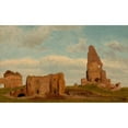 thumbnail image 2 of Albert Bierstadt 18x12 Black Ornate Wood Framed Double Matted Museum Art Print Titled - Ruins-Campagna of Rome (1867), 2 of 5