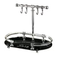 thumbnail image 1 of Soporte de joyería Soporte Bandeja de joyería Bandeja de tocador con 4 ganchos Plato de anillo para collares Pendientes de perfume Relojes Regalo de Negro, 1 of 8