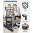 thumbnail image 4 of GloryStar HDPE Outdoor Rocking Chair, Durable Weatherproof Patio Rocker with Wood-Like Texture and 380 LBS Capacity, Comfortable Seating for Balcony, Garden, Backyard and Patio, 4 of 8