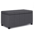 thumbnail image 1 of SIMPLIHOME Dover 36 inch Wide Rectangle Lift Top Storage Ottoman Bench in Slate Grey Linen Look Fabric, Footrest Stool, Coffee Table for the Living Room, Bedroom, and Kids Room, Contemporary, 1 of 5