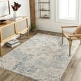 thumbnail image 2 of Mainstays Abstract with Fringe 5'2" x 7' Area Rug for Living Room Bedroom Ivory, 2 of 6