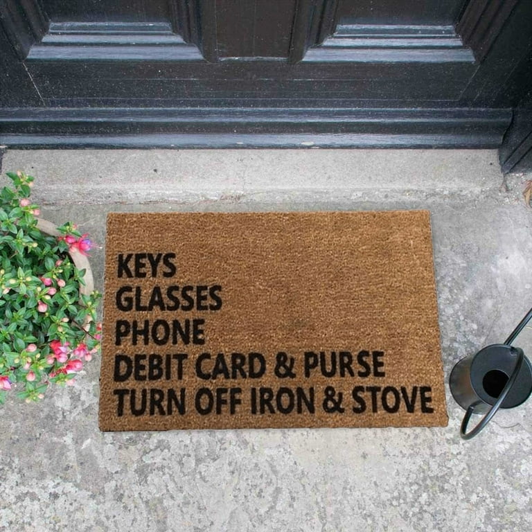 Keys Glasses Phone Debit Card Purse Iron Stove Funny Doormat