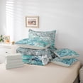 thumbnail image 2 of jejeloiu Minimalism Graffiti Bedding Comforter Set 7 Pieces,Geometric Oil Painting Full Bedding Set,Blue Gray Ombre Fitted Sheet Flat Sheet For Girl Boys,Luxury Bedroom Decor Reversible, 2 of 8