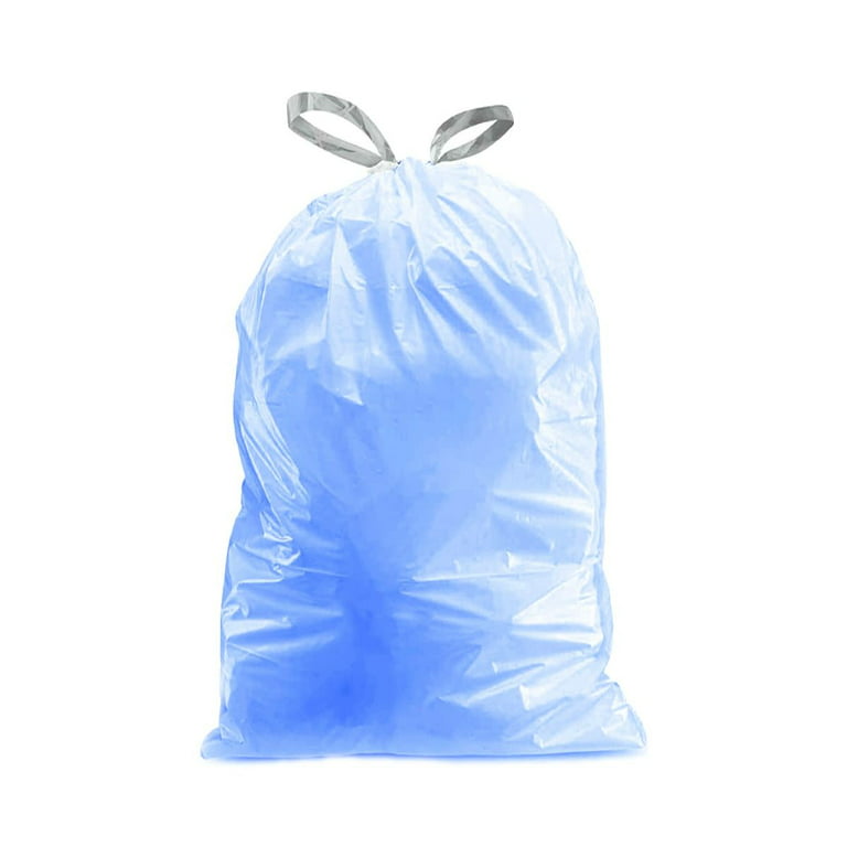 simplehuman Code D Custom Fit Drawstring Trash Bags in Dispenser Packs, 60  Count, 20 Liter / 5.3 Gallon, White