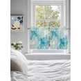thumbnail image 3 of Turquoise Blue Marble 2 Panel Kitchen Curtains for Small Windows, Modern Abstract Art Cracks Bathroom Tier Curtain, Short Window Treatment for Bedroom/Living Room 55"x24", 3 of 6