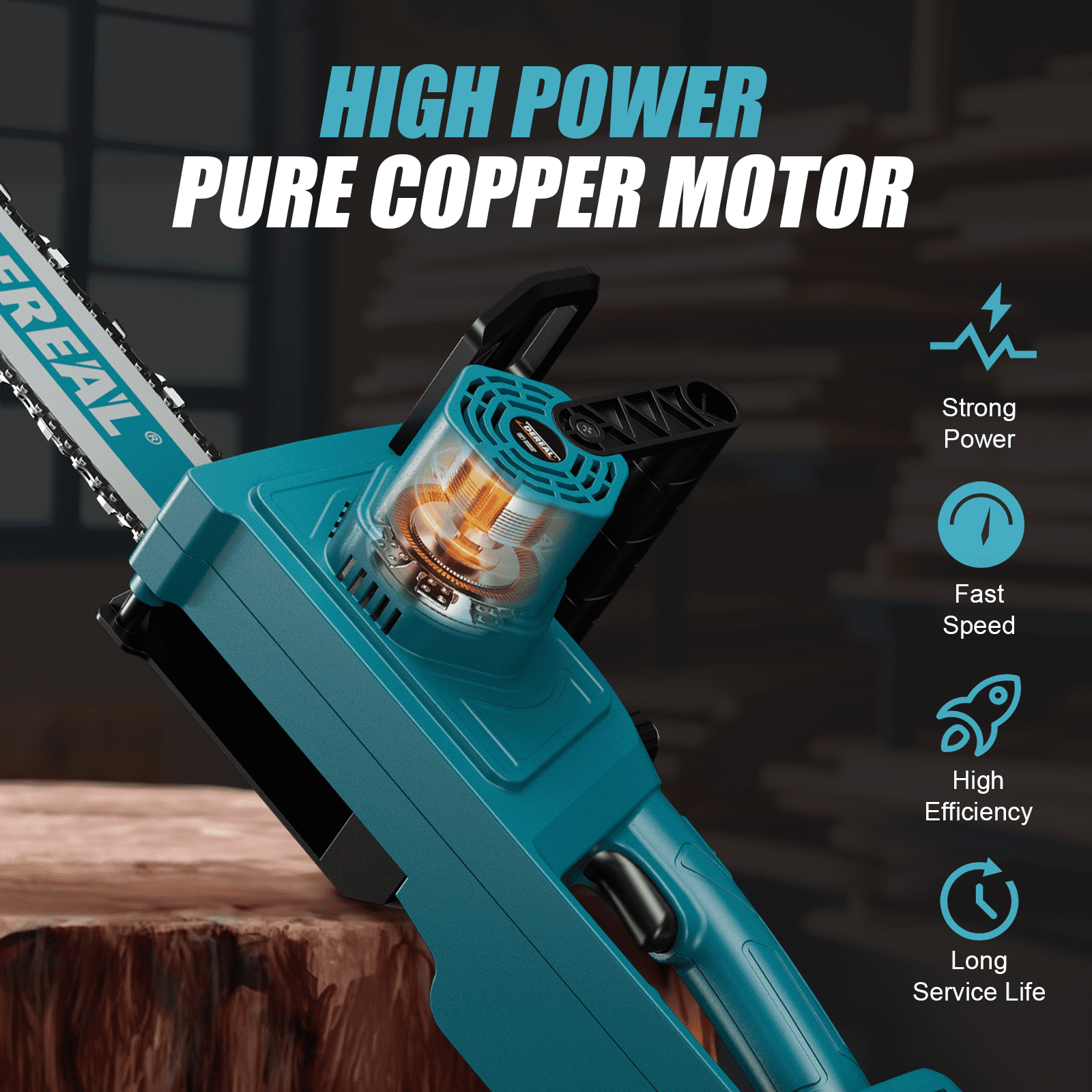 12-Inch Cordless Chainsaw | Electric Brushless Handheld 20V Battery Powered for Wood & Tree Trimming