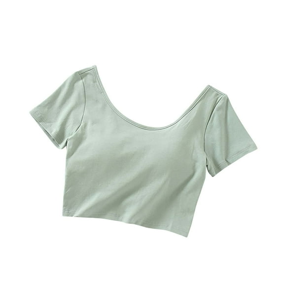 Womens Travel Outfit 2 Piece Sets for Women Summer Clothing Set Female Round Neck Short Sleeve Tops Pants Sets Cargo Pant Style S_651 Women's Tracksuits Green L