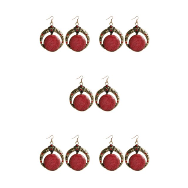 kurtrusly Collier en Pierre de Cristal Fait Main Cadeau pour Femmes Style Bohème Collier en Alliage pour Femmes Pendentif Collier Collier Femmes e055-Rouge 5ensemble