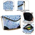thumbnail image 5 of Versatile Women's Clutch - Waterproof PU Leather with Magnetic Closure and Detachable Strap Soft Blue Watercolor Foliage, 5 of 7