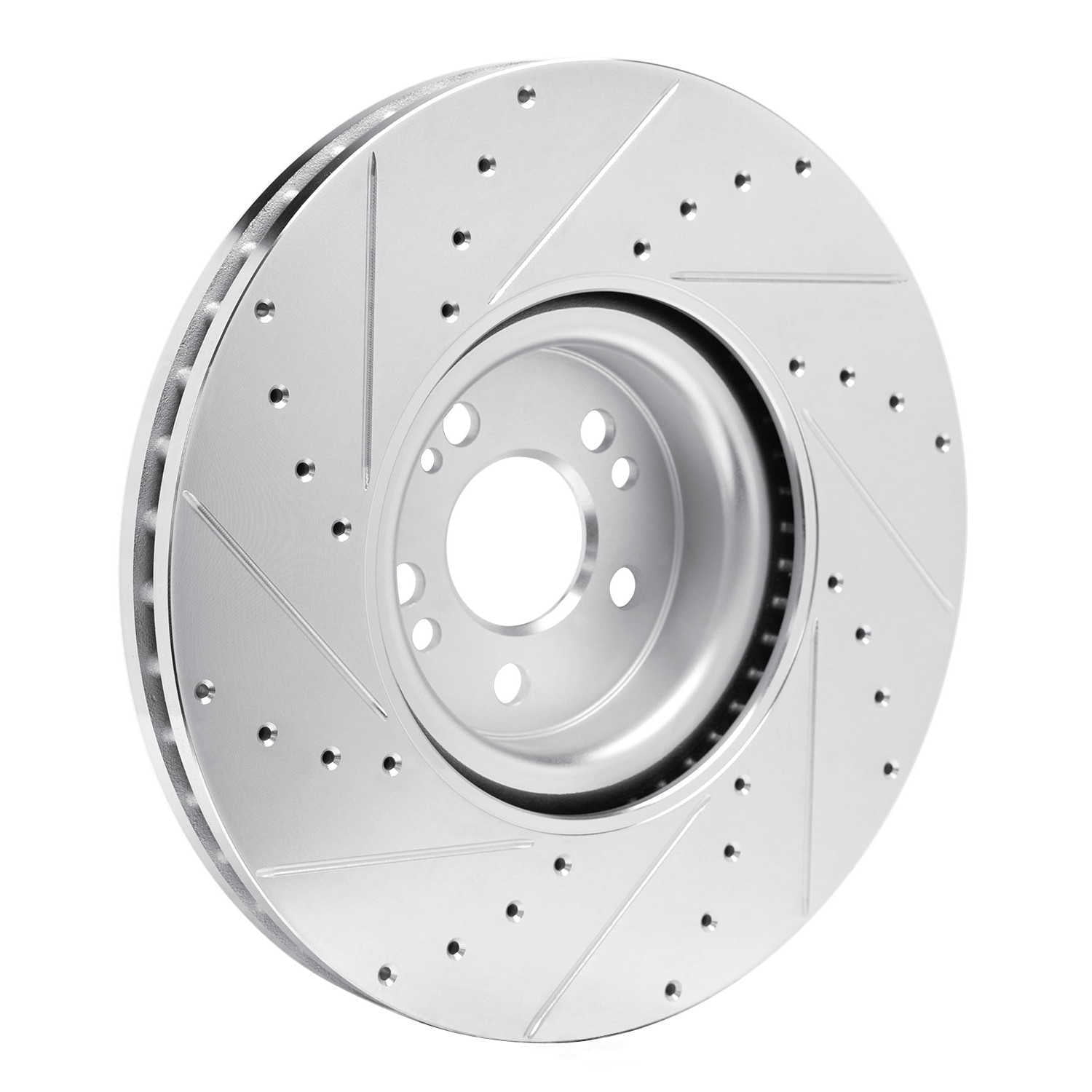 Dynamic Friction Company 631-63180R DFC Brake Rotor - Drilled And Slotted - Silver