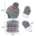 thumbnail image 2 of TEDOYE Toddler Chicminie 3 Pcs/Sets Children Hat Neck Warp Gloves Sets Thickened Print Knitted Heat Retention Windproof Keep Warm Girls Boys Outdoor Scarf Gloves Sets Comfort Wear, L, 2 of 5
