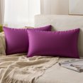 thumbnail image 1 of REGALWOVEN Pack de 2 fundas de cojín decorativas de terciopelo con cremallera morado 12" x 20", 1 of 6
