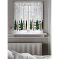 thumbnail image 5 of Christmas Tree Curtains 54 Inch Length,Sheer Curtains for Bedroom Living Room Window Merry Christmas Grey Xmas Tree Winter Snowflake Voile Drapes Kitchen Curtains Small Half Window 42"x54" 2 Panels, 5 of 7