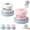 White + Pink, variant on 3-in-1 Retainer Case with Built-in Mirror and Cleaning Brush, Portable Aligner Denture Storage Box with Removable Drain Basket, Mouth Guard Cleaning Container for Travel Daily Oral Care (Pink)