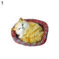 thumbnail image 1 of Simulation Sounding Sleeping Cat Plush Mat Toy with Nest Kid Children Gift, 1 of 7