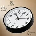 thumbnail image 6 of Clockswise Black 8-In Analog Clock – Silent, Non-Ticking for Wall, Office Desk, Table and Shelf, Battery-Operated Perfect for Home Office, Farmhouse Kitchen Decor, Bathroom, School and Bedroom Decor, 6 of 8