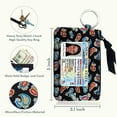 thumbnail image 3 of Zip ID Case with Lanyard - Badge ID Holder Wallet with Zipper - Cotton (Paisley Explosion), 3 of 7