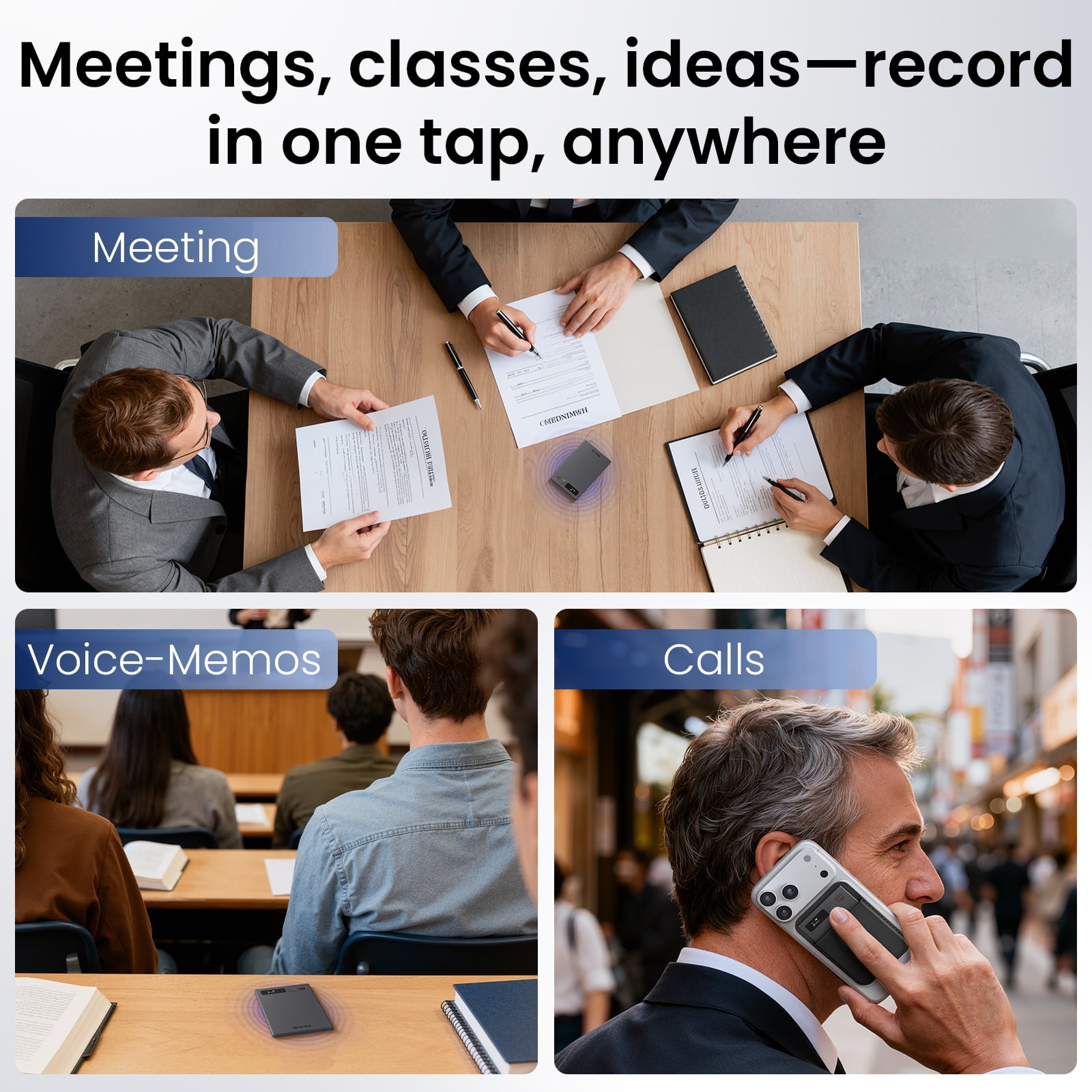 AI Voice Recorder, NEWYES Ailog Smart Audio Recorder, App Control, Transcribe & Summarize, 188+ Languages Translation, 64GB Memory, Audio Recorder for Meetings, Lectures, Calls, Business, Class