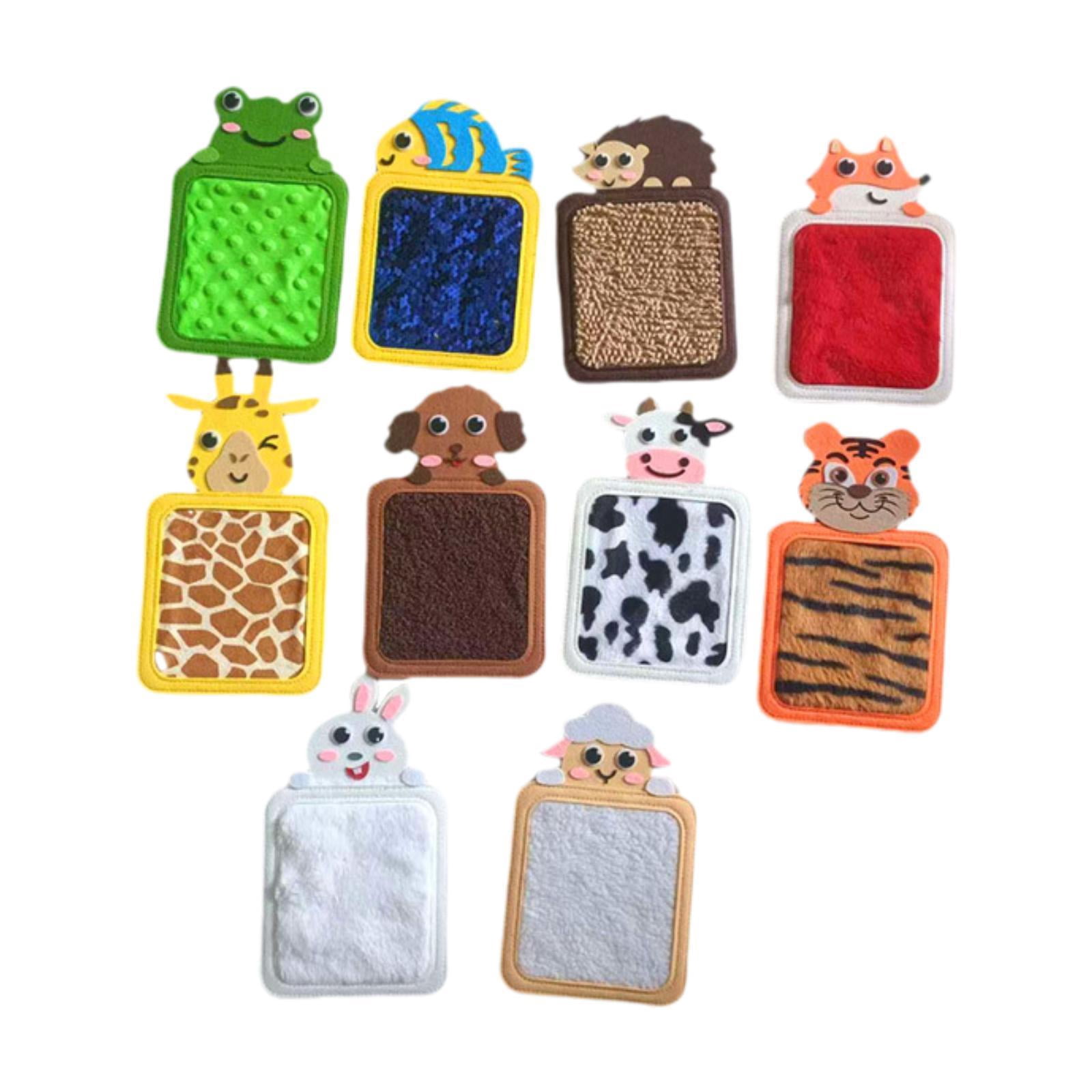 LeeQinersw 10 Pieces Sensory Mats Cute Cartoon Tactile Play for Baby Preschool Children