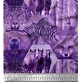 thumbnail image 1 of Soimoi Poly Georgette Fabric Wild Animals Patchwork Print Fabric by The Yard 52 Inch Wide, 1 of 1